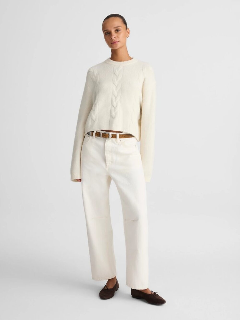 Madewell CloudSoft Drop-Shoulder Sweater in Antique Cream, Size X-Small